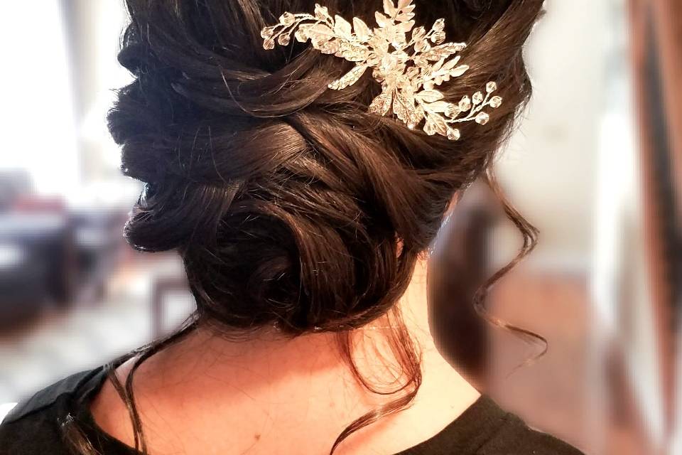 Low bun formal bridal updo