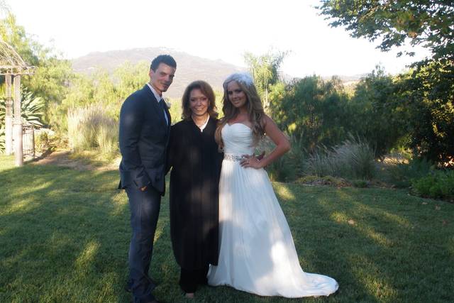 Newlyweds with the reverend