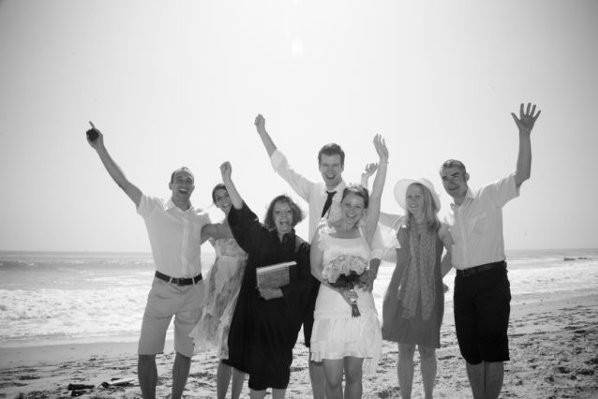 Group photo at the beach