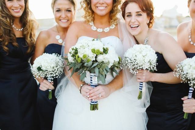 The bride with her bridesmaids