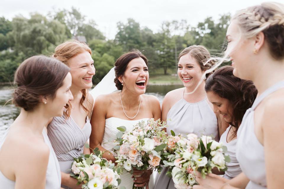 Happiness with flowers