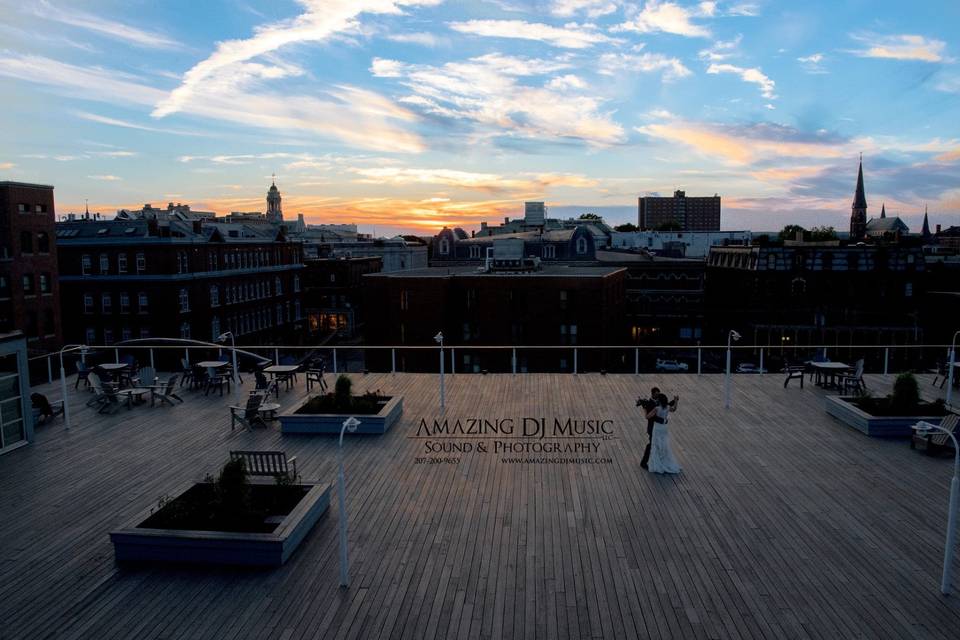 Rooftop at sunset