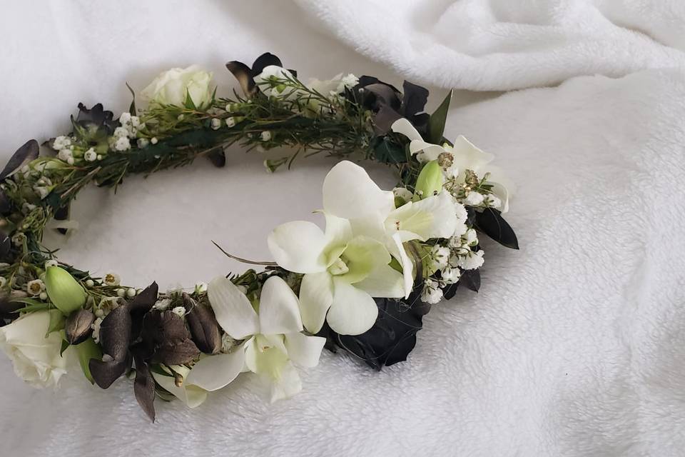 Black & White Floral Crown