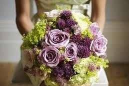 The bride holding her bouquet