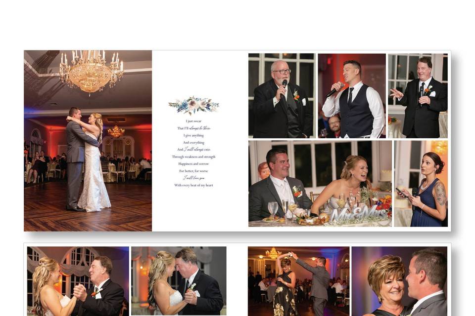 Wedding photo album pages