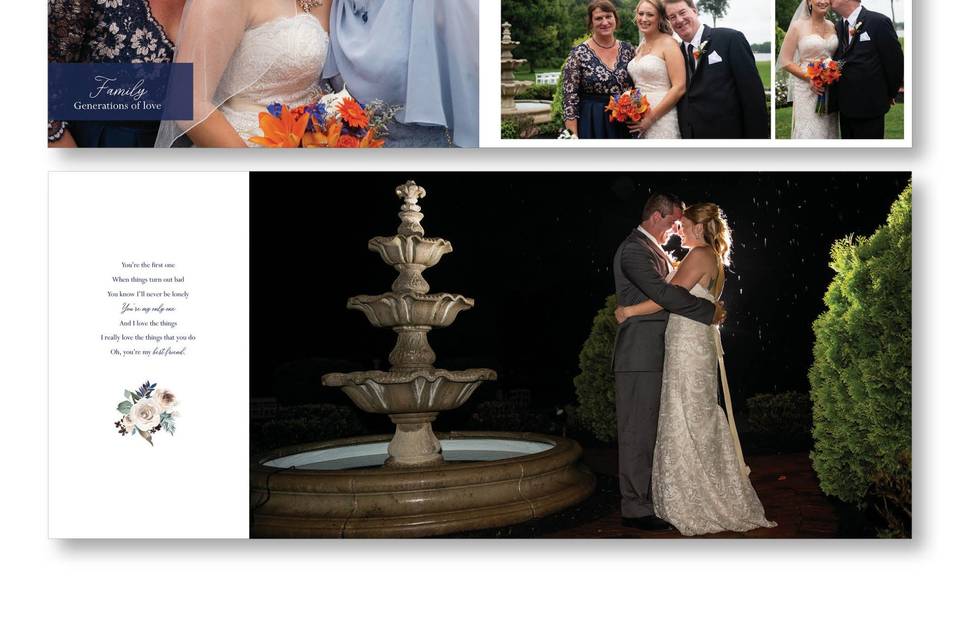 Interior page of wedding album