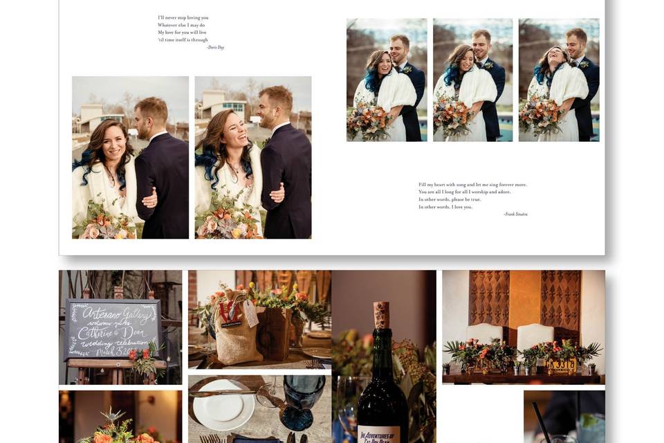 Custom wedding album page