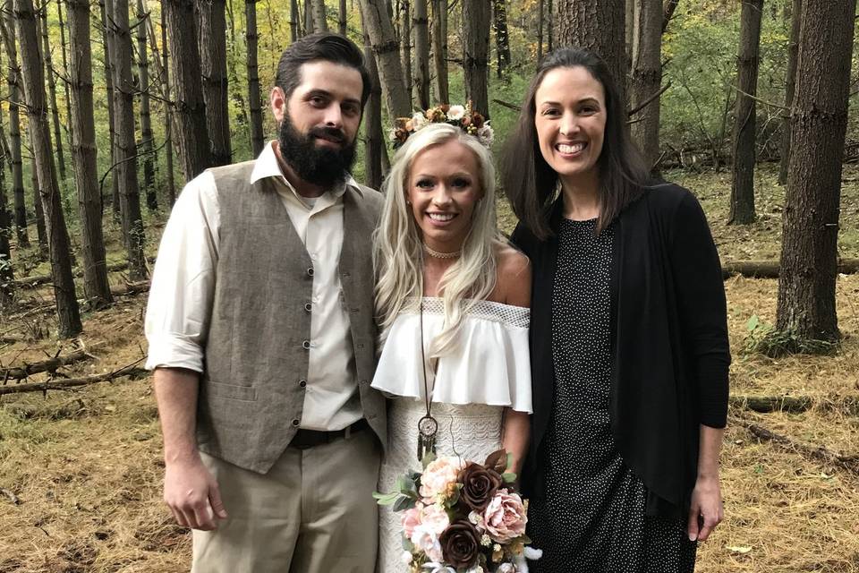 A quiet ceremony in the woods