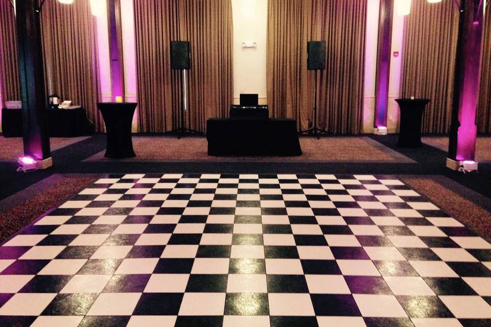 DJ set up and dance floor