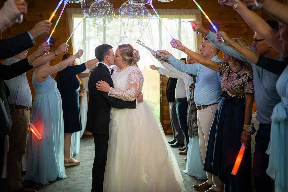 Bride and groom exit