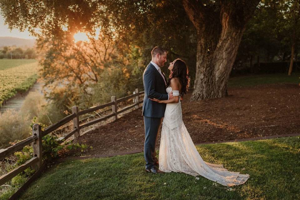 The bride and groom