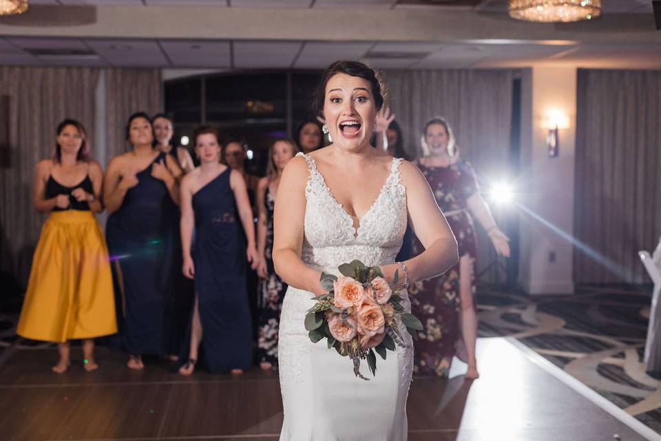 Throwing the bouquet