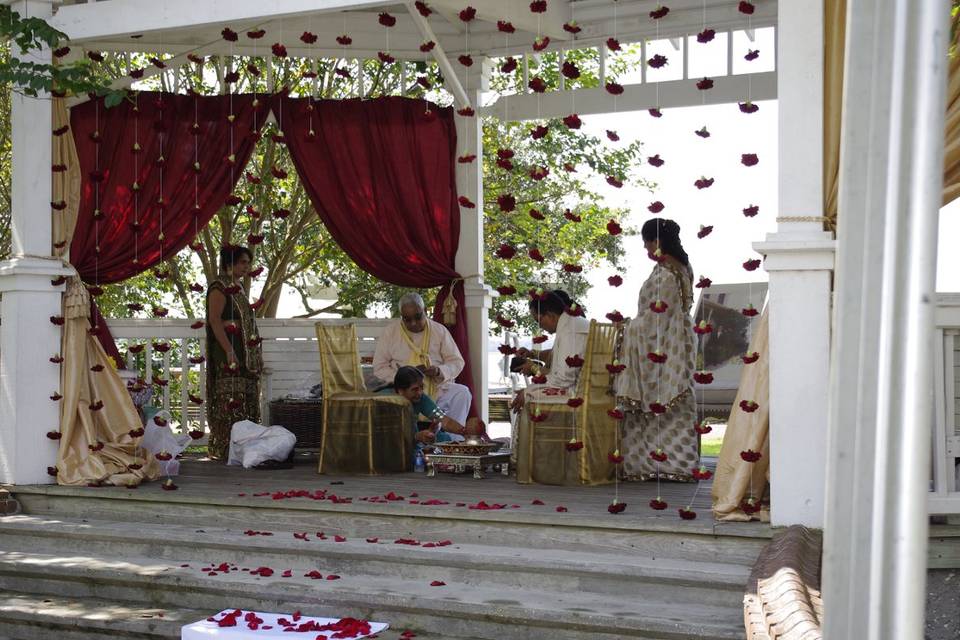 Strung flowers for traditional Indian wedding.