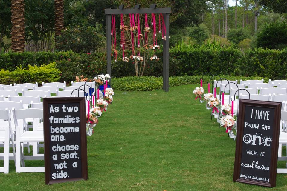 Wedding ceremony setup