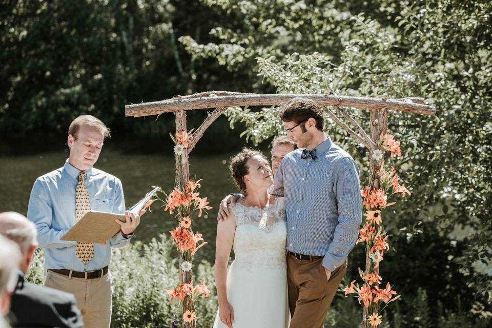 Ceremony by the pond