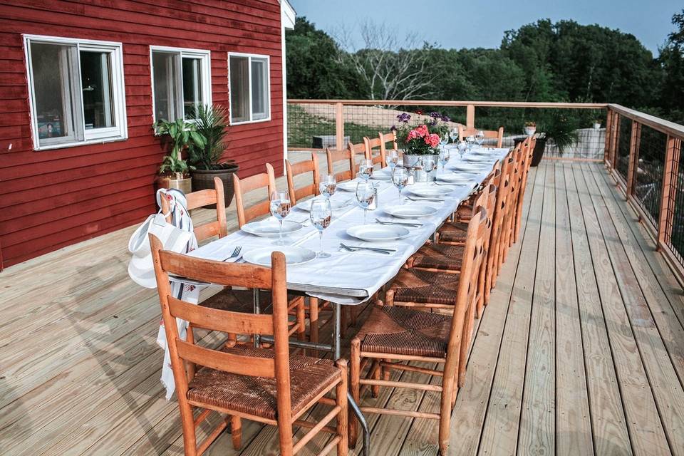 Rehearsal dinner on the deck