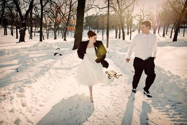 Winter fun! OTP+C loves working with clients who like to try SOMETHING DIFFERENT! Photographed on the University of Kansas campus.