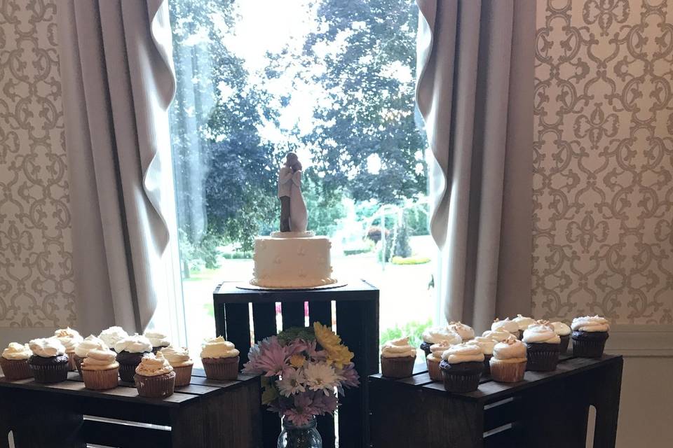 Delicious array of cupcakes