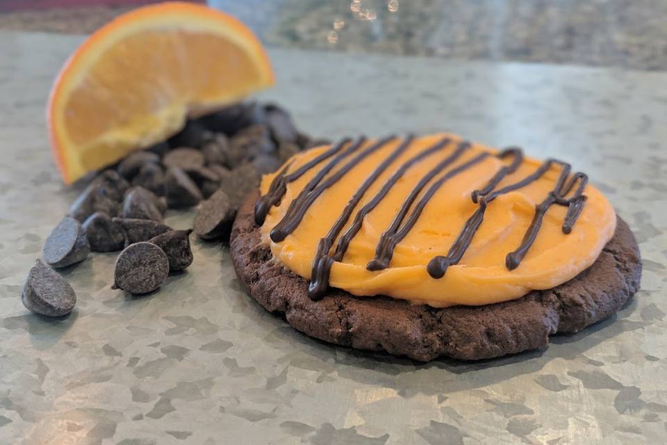Dark choc orange cookie