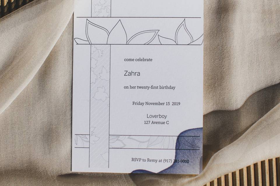 Zahra Birthday Invitation