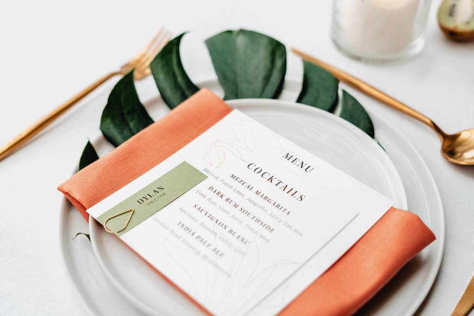 Royal Palms Menu