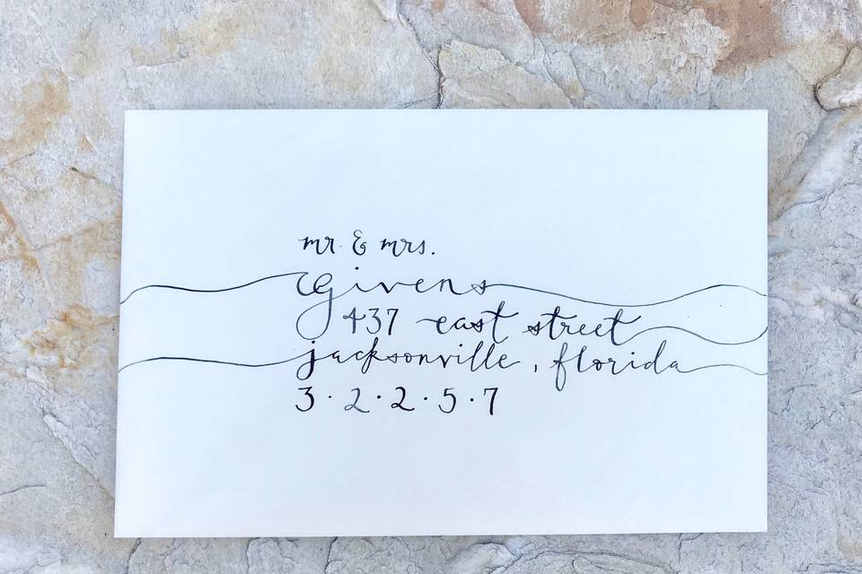 Calligraphy envelope address