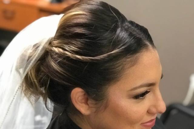 Bridal photo shoot updo