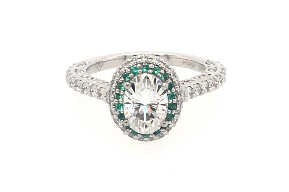 Oval Diamond Emerald Halo