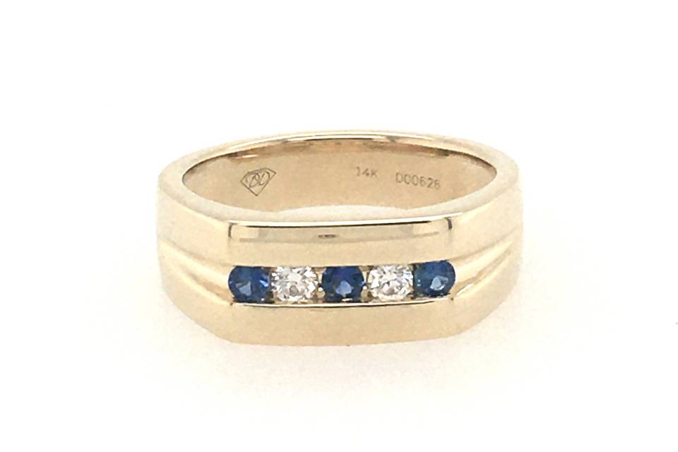 Custom sapphire wedding band