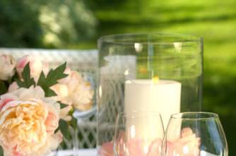 Reception table card and decor