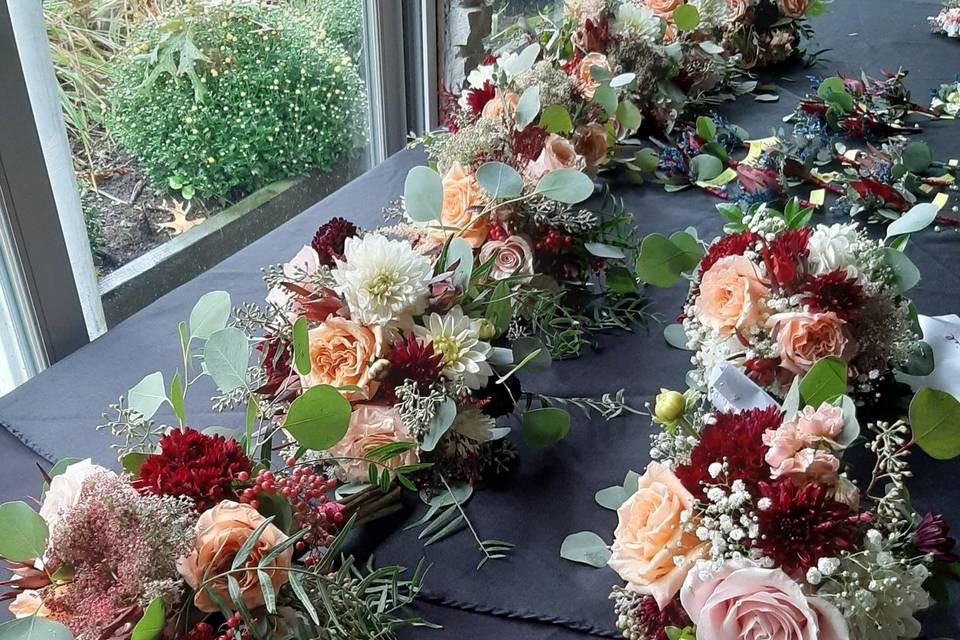 Table of bouquets