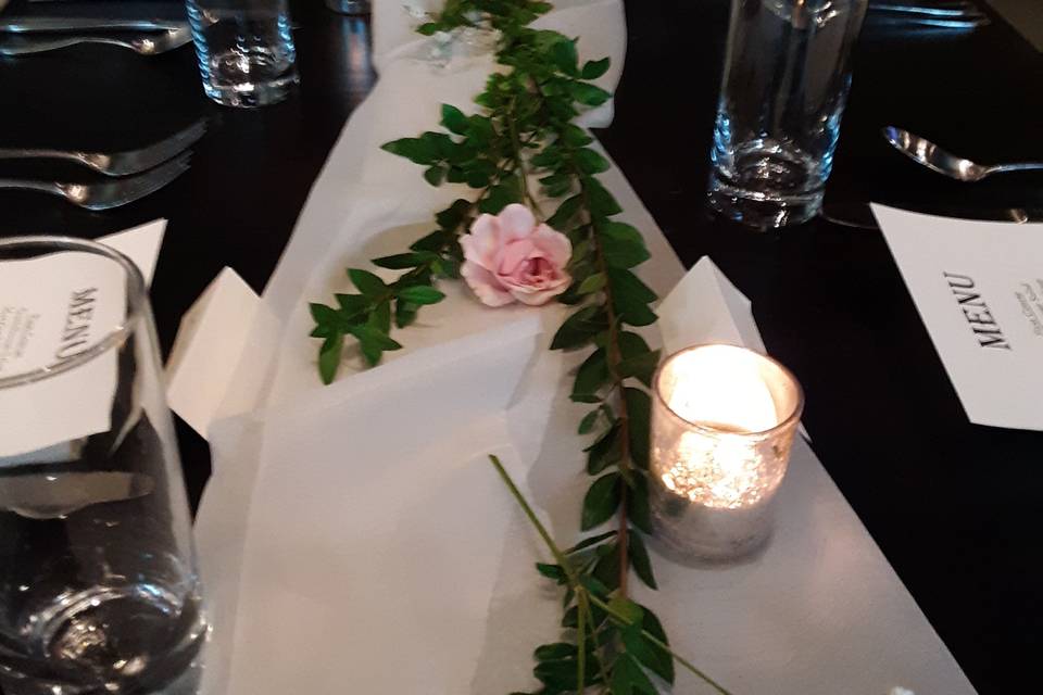 Table with candle