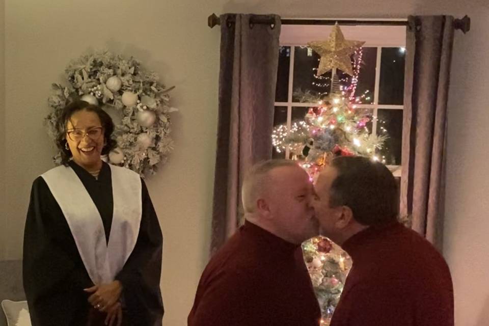 Christmas First Married Kiss