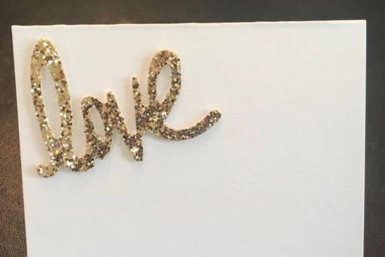 Gold Love Placecard