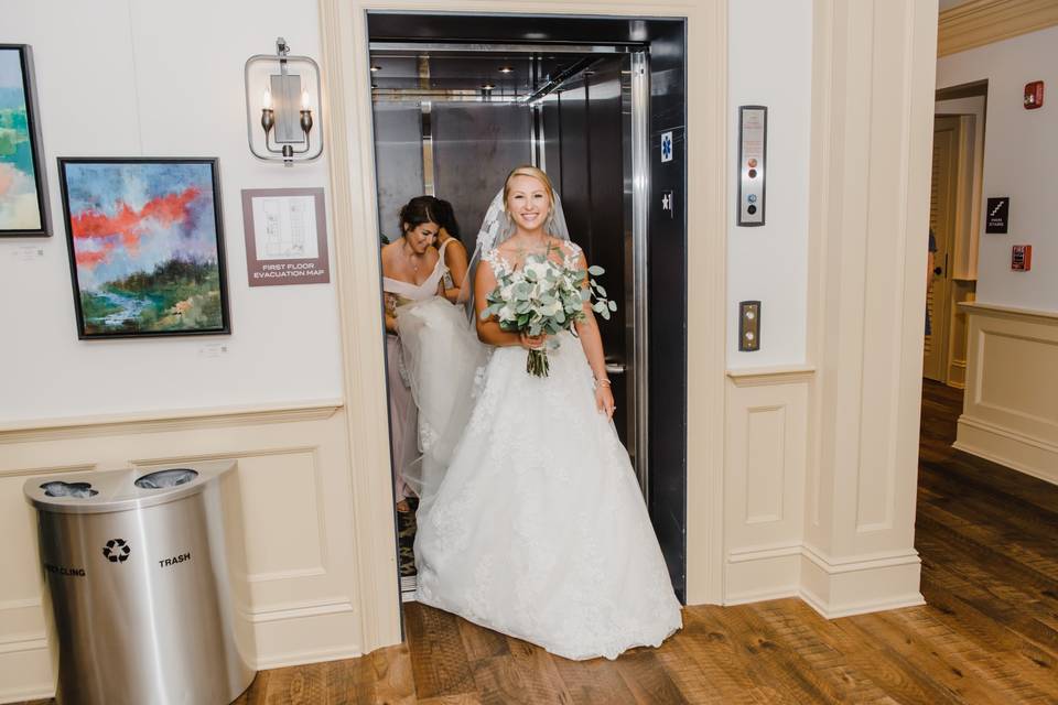 Bride in lobby