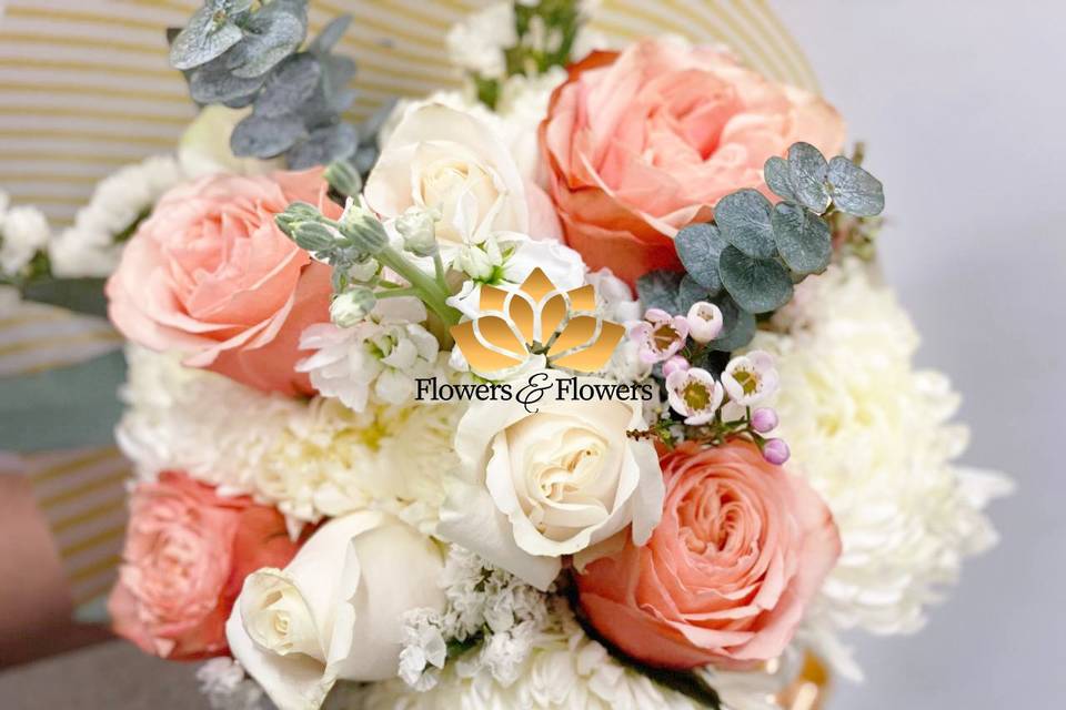White and soft Pink roses