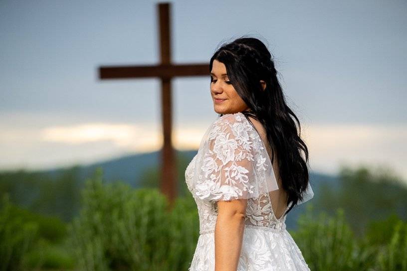 Bride and Flowers