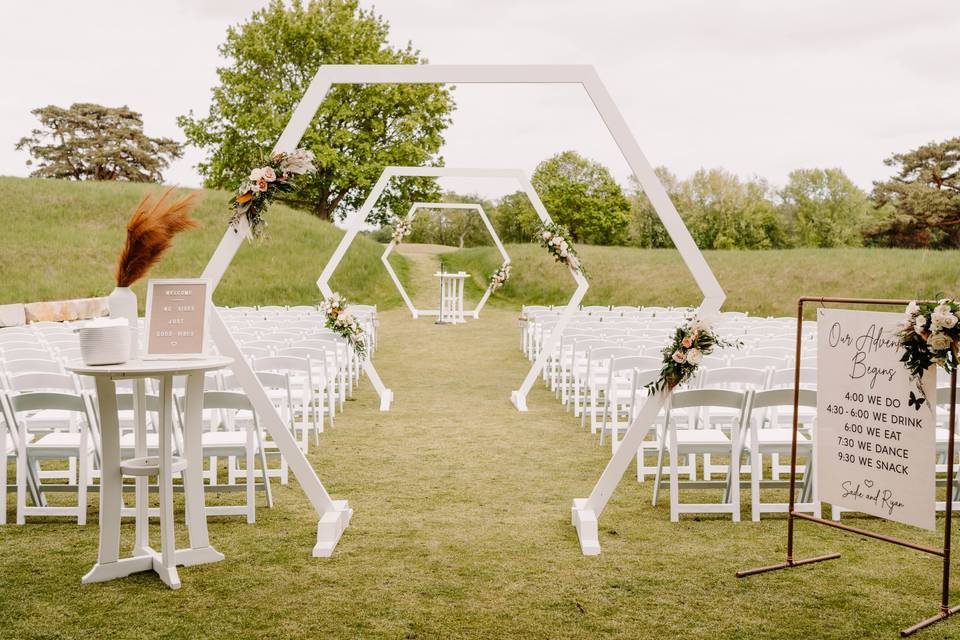 Carriage House lawn ceremony