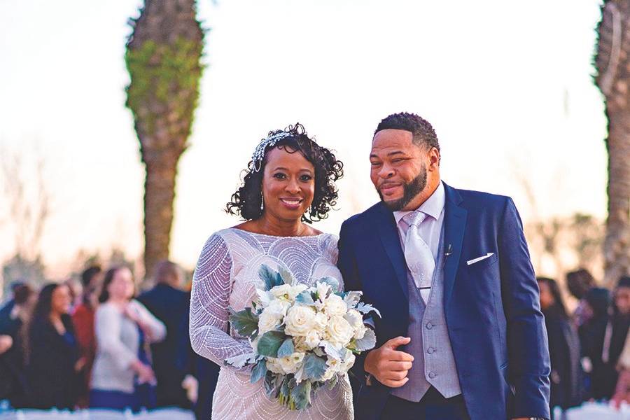 Walking down the aisle as newlyweds