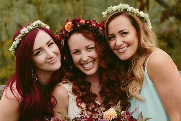 Flower crowns and bouquet