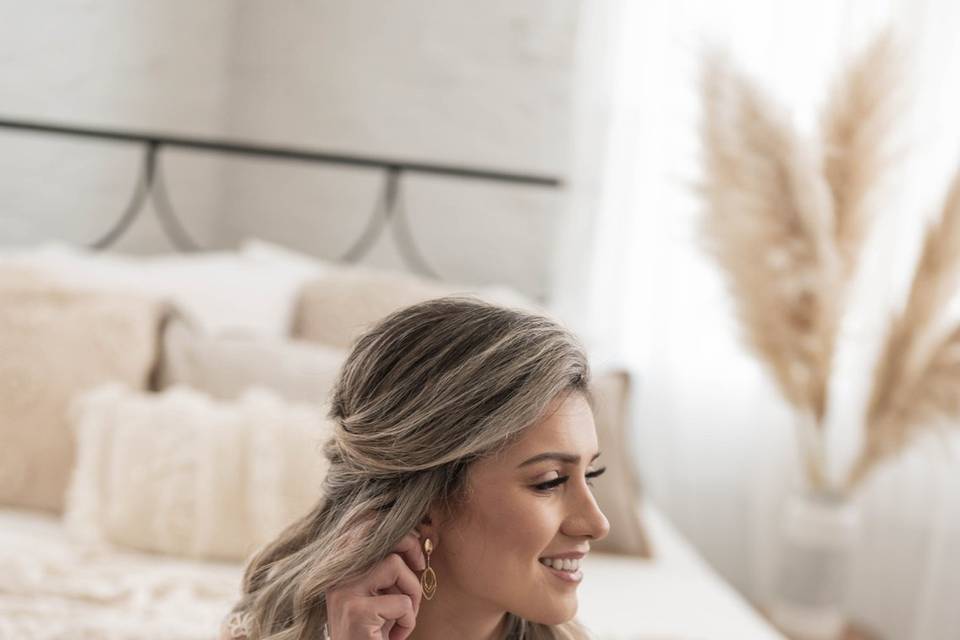 Bride getting ready