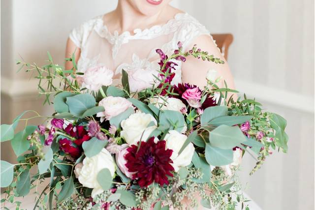 Bride with her bouquet