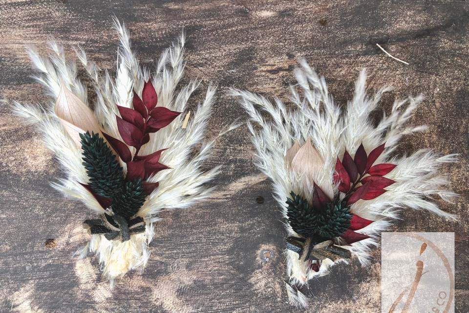 Burgundy Boutonnière Pins