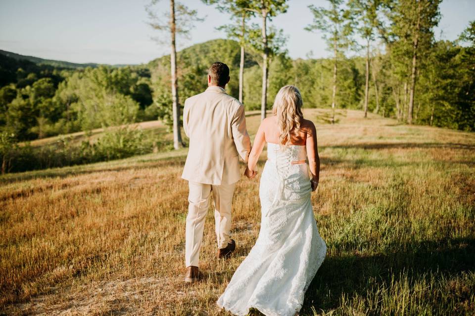 The bride and groom