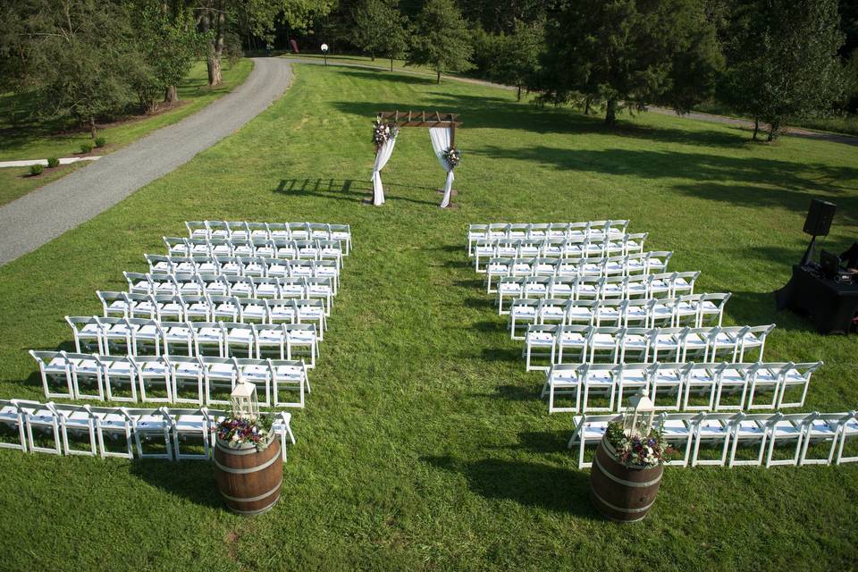 Ceremony in Front of Barn
