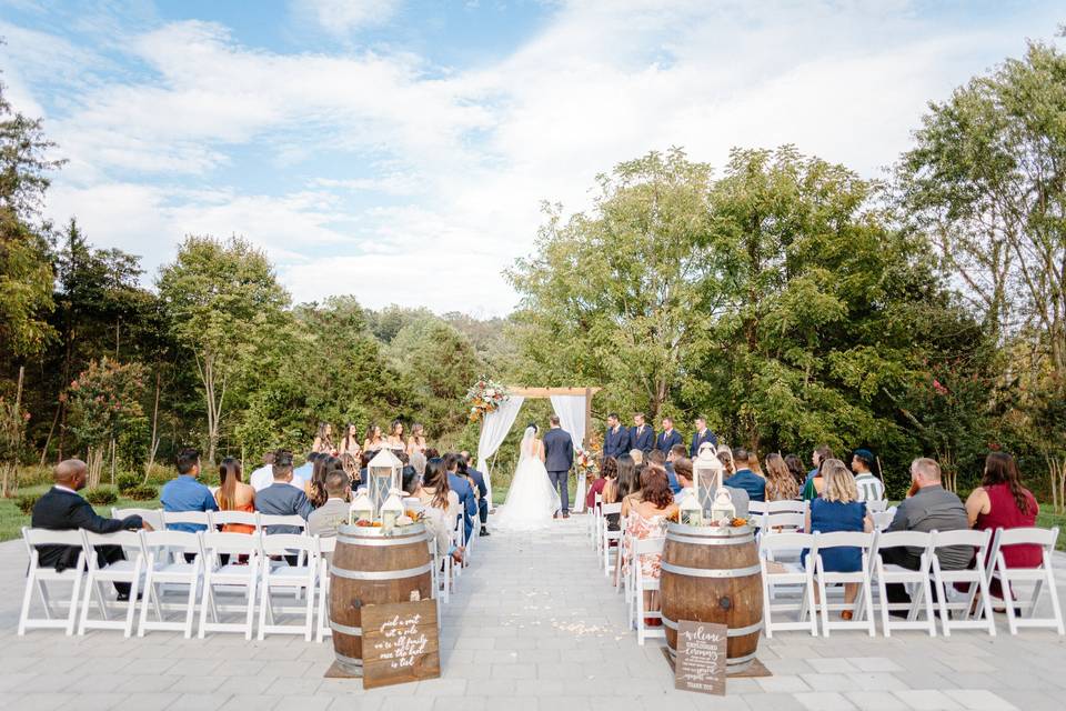 Indoor Barn Wedding Ceremony