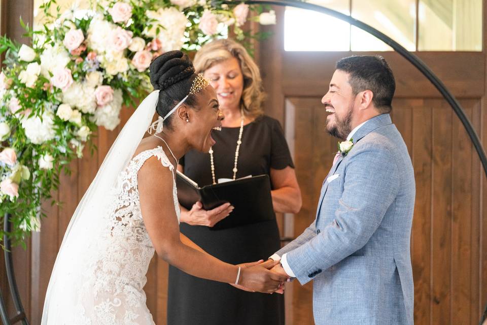 Indoor Barn Wedding Ceremony