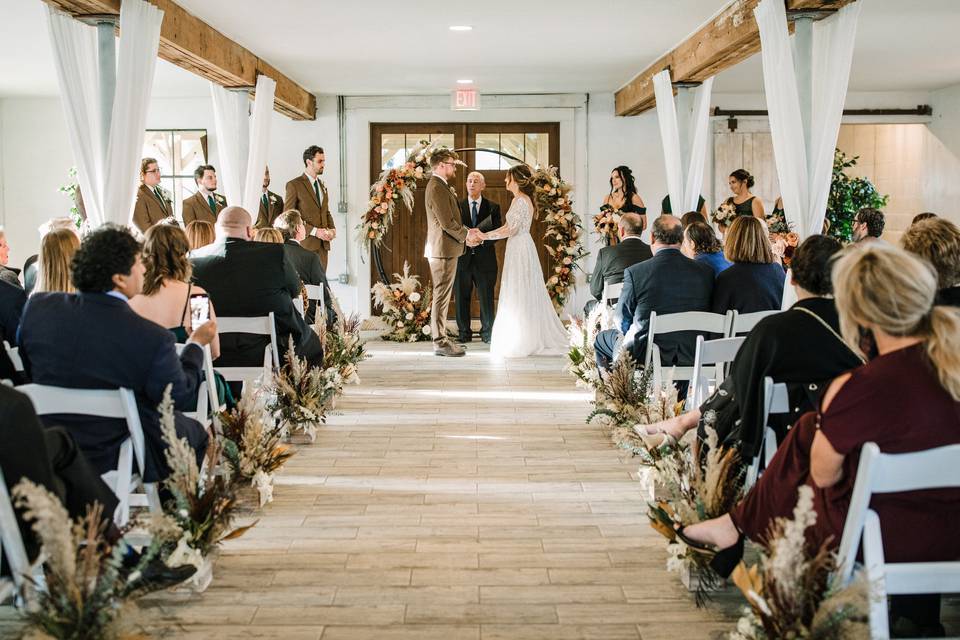 Fall Indoor Wedding Ceremony