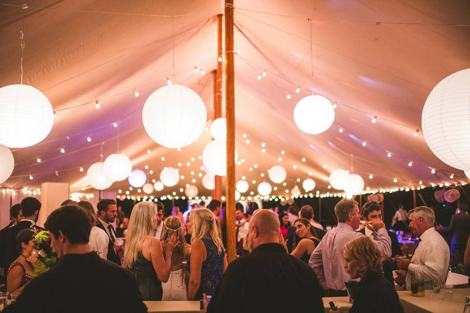 Decorated sailcloth tent