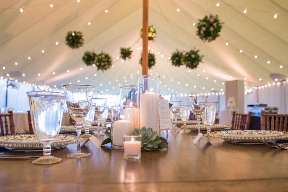 Decorated sailcloth tent